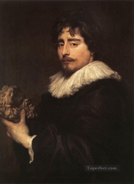 Retrato del pintor de la corte barroca Sculpor Duquesnoy Anthony van Dyck Pinturas al óleo